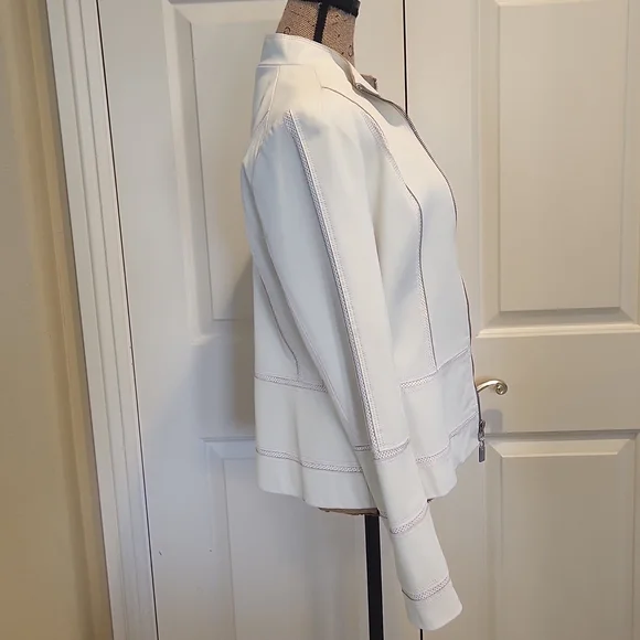 St. John leather jkt white M - Picture 5 of 14